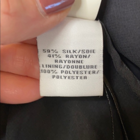 Diane von Furstenberg navy silk peasant blouse - Picture 11 of 13